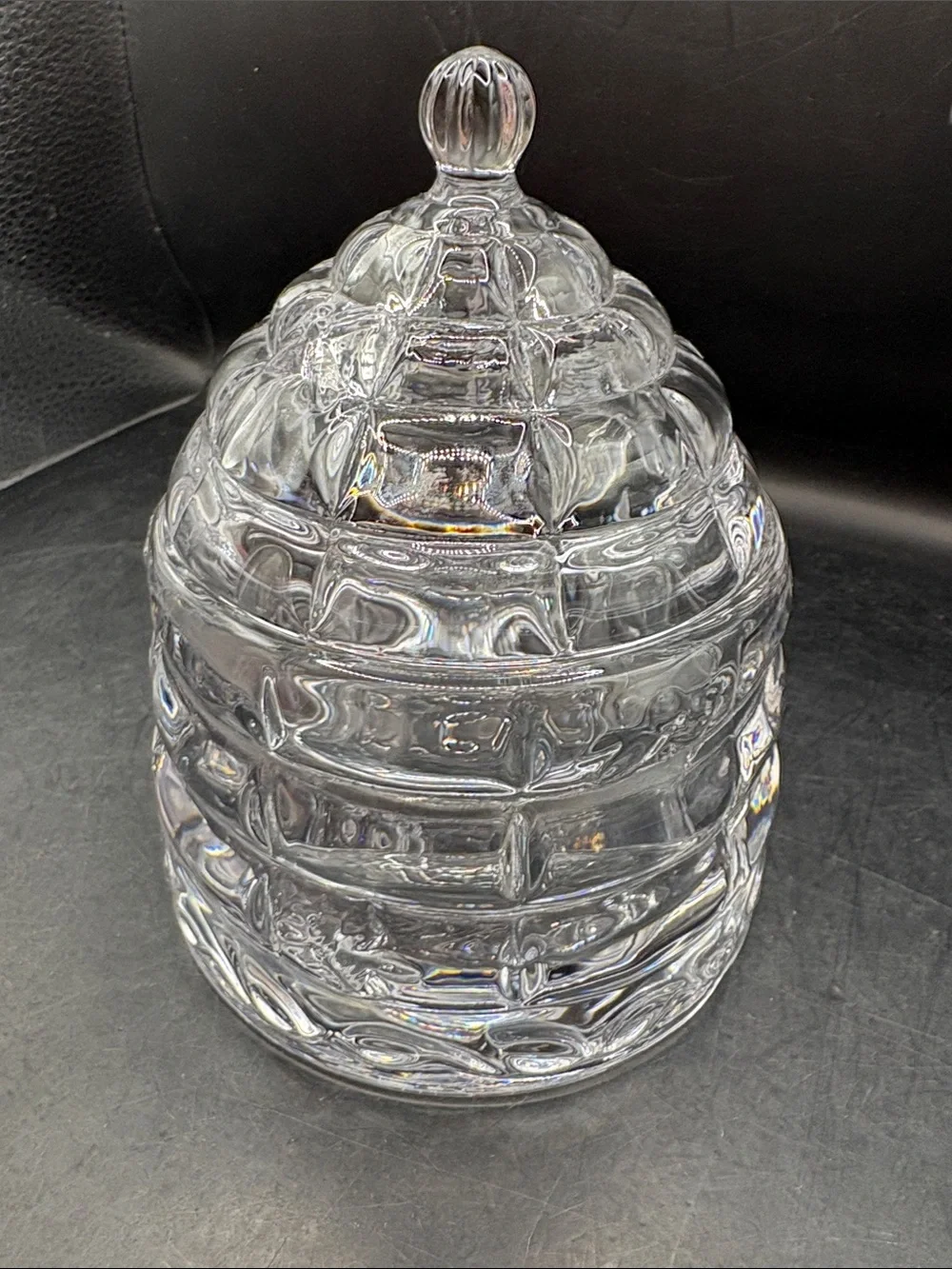 Glass Beehive Honey Jar with Lid - Clear
